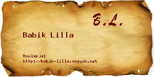 Babik Lilla névjegykártya