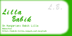 lilla babik business card